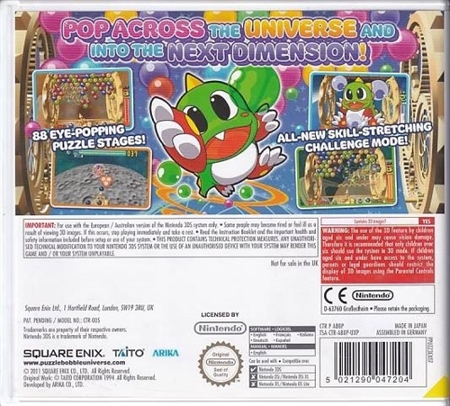 Puzzle Bobble Universe - Nintendo 3DS Spil - (A Grade) (Genbrug)